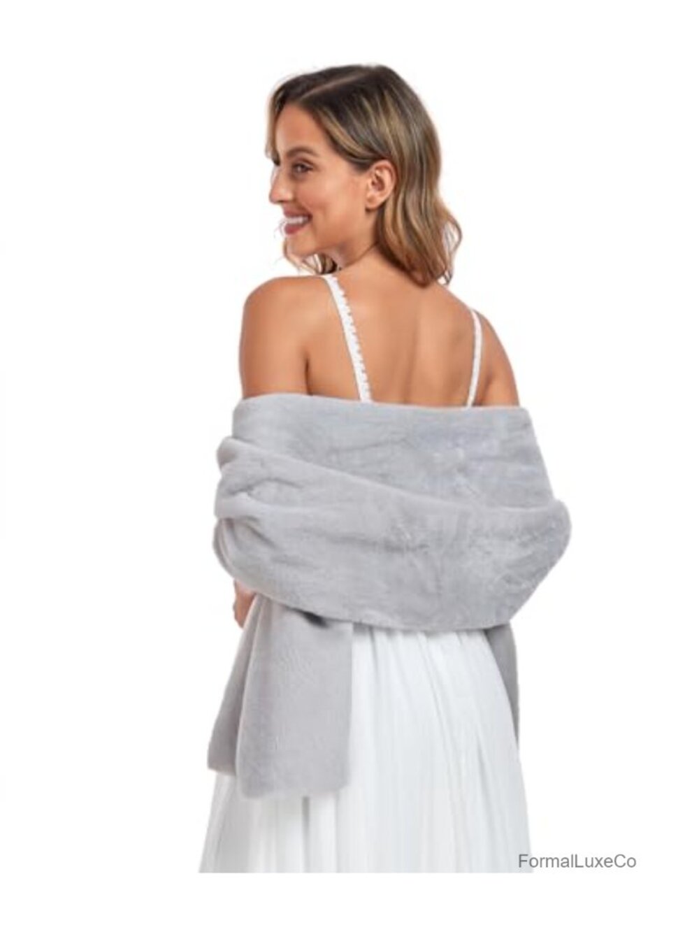Faux Fur Shawl Wrap Winter Wedding Scarf Soft